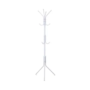 12 Hook Metal Coat Rack Stand w/ 3-Tier Hat Hanger - Ekkio