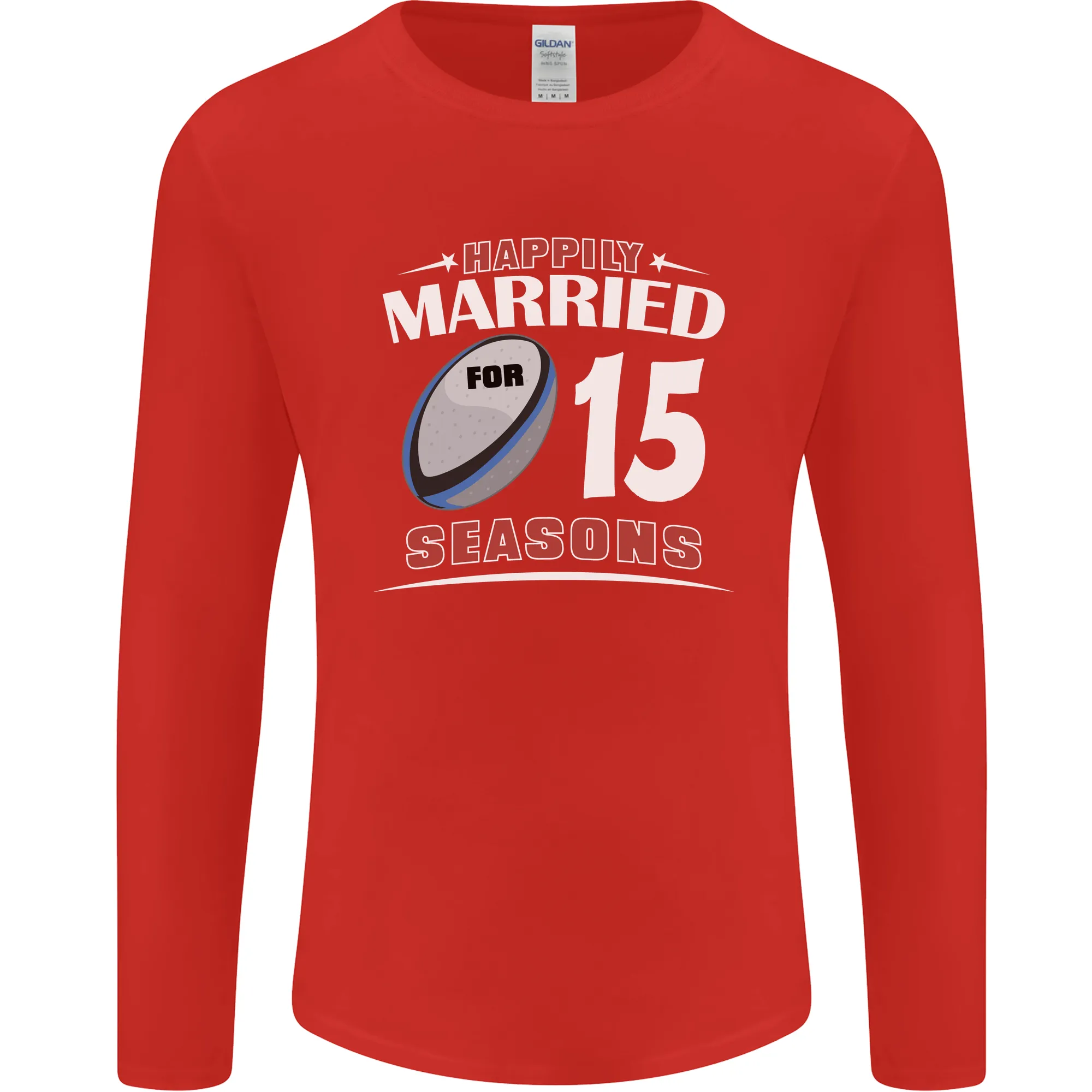 15 Year Wedding Anniversary 15th Rugby Mens Long Sleeve T-Shirt
