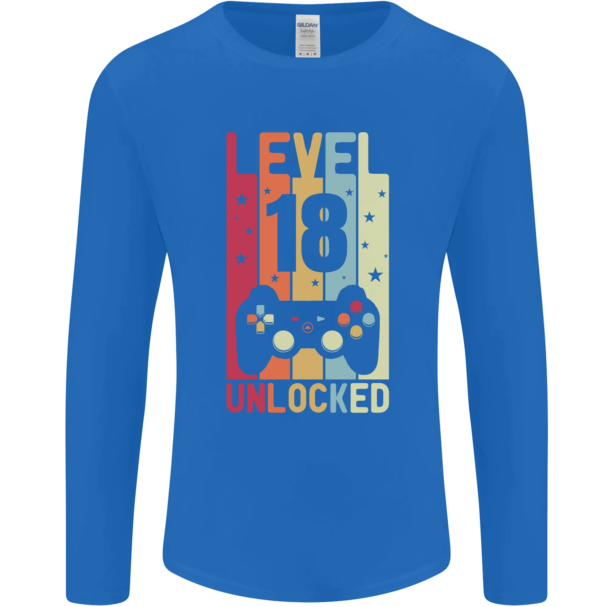 18th Birthday 18 Year Old Level Up Gaming Mens Long Sleeve T-Shirt
