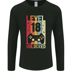 18th Birthday 18 Year Old Level Up Gaming Mens Long Sleeve T-Shirt