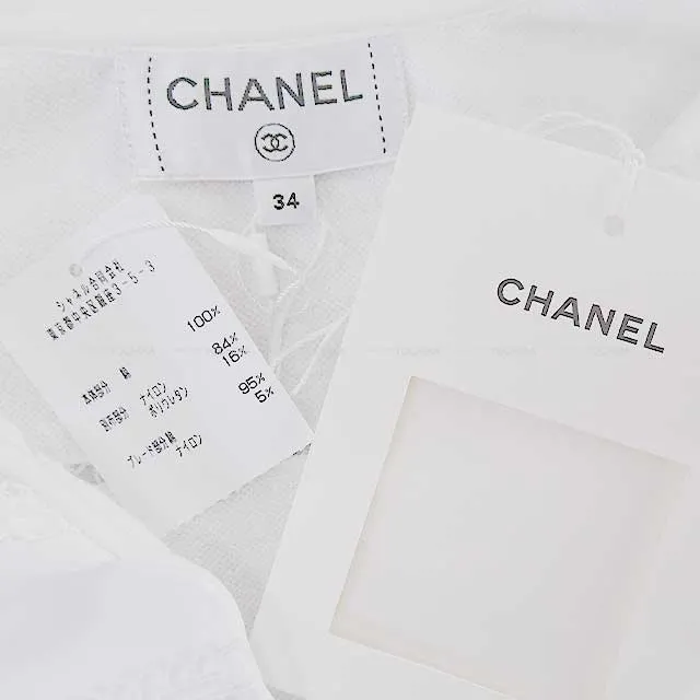 2024SS NEW COCO Beach Collection  CHANEL Short pants Ladies Short pants Coco mark Lace Blanc (White) Cotton jersey 34 Silver HW