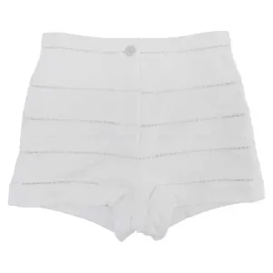 2024SS NEW COCO Beach Collection  CHANEL Short pants Ladies Short pants Coco mark Lace Blanc (White) Cotton jersey 34 Silver HW