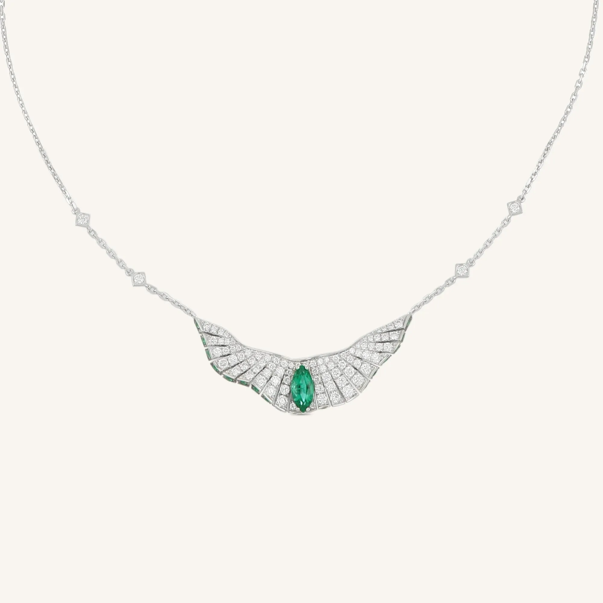 Abissi pendant with emeralds
