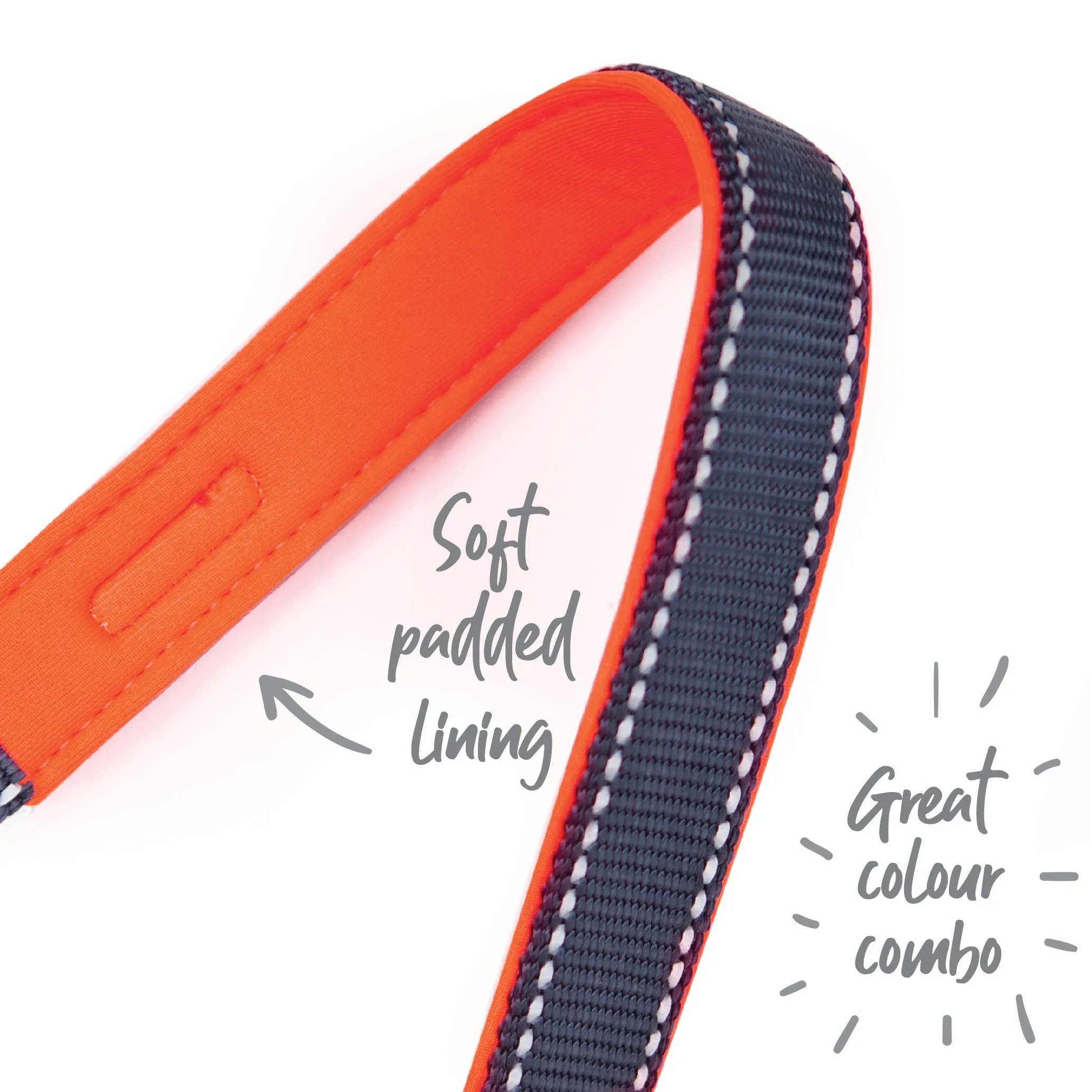 Active Dog Collar - Slate & Orange