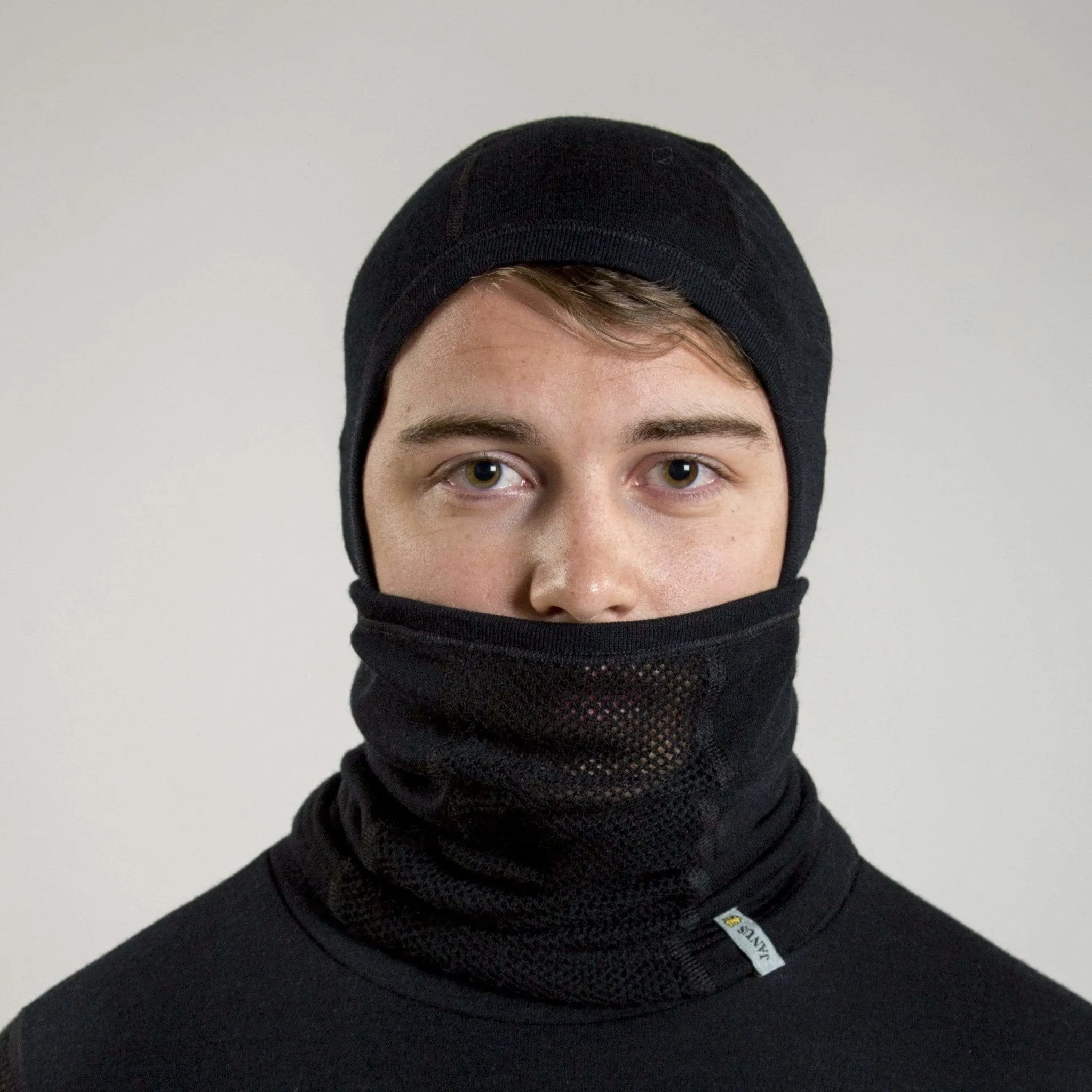 Adult Merino Wool Balaclava: Black