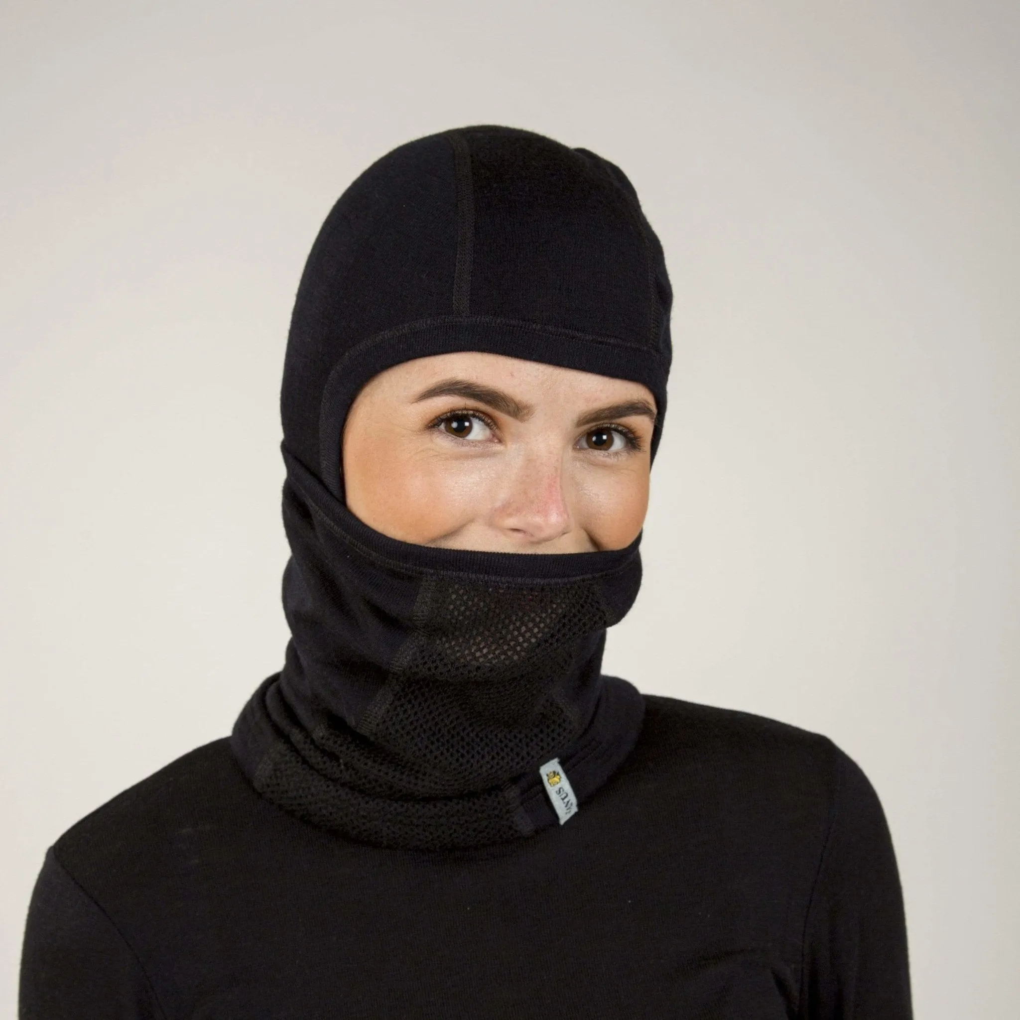 Adult Merino Wool Balaclava: Black