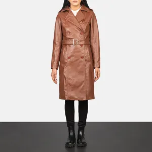Alice Brown Double Breasted Leather Coat