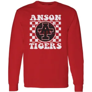Anson Tigers - Checkered Long Sleeve T-Shirt