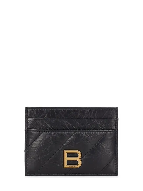 Balenciaga   Crush quilted leather card holder 
