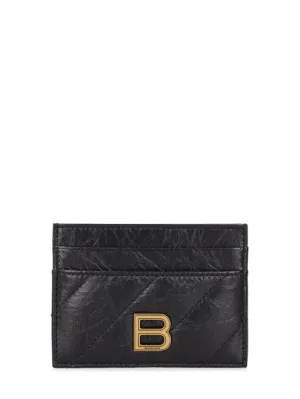 Balenciaga   Crush quilted leather card holder 