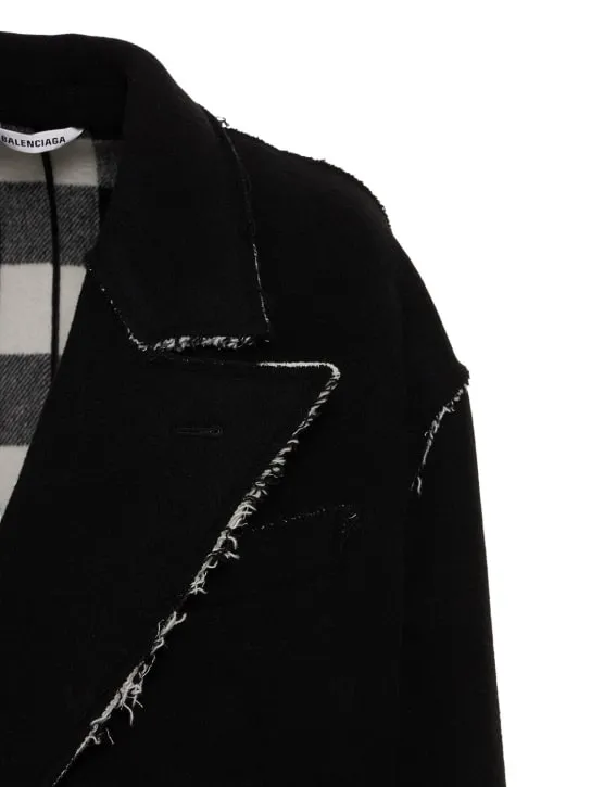Balenciaga   Reversible Buffalo &amp; checked coat 
