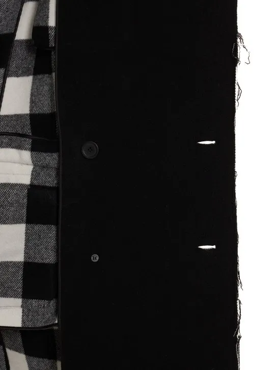 Balenciaga   Reversible Buffalo &amp; checked coat 