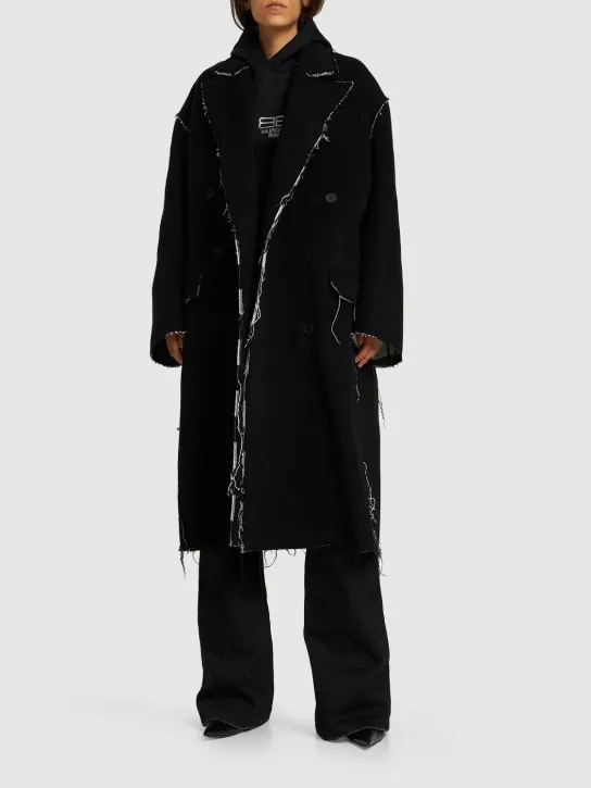 Balenciaga   Reversible Buffalo &amp; checked coat 