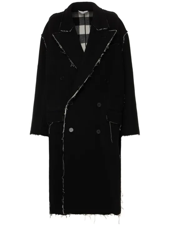 Balenciaga   Reversible Buffalo &amp; checked coat 