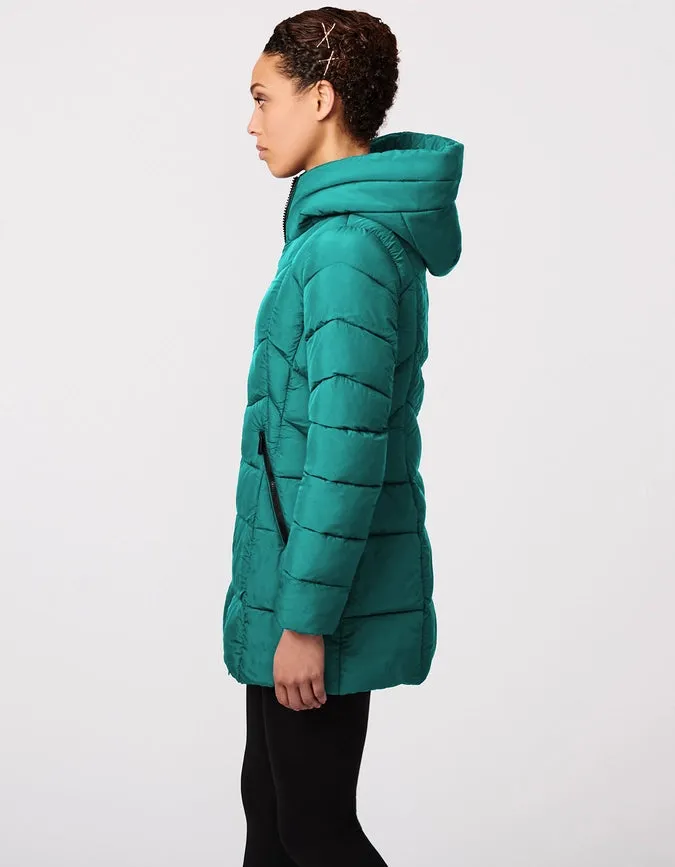 Bernardo Hooded Quilted Puffer Walker  Kelly Green