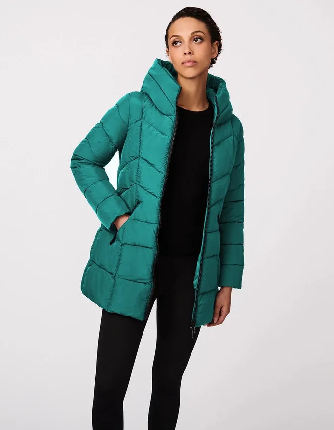 Bernardo Hooded Quilted Puffer Walker  Kelly Green