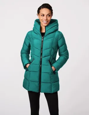 Bernardo Hooded Quilted Puffer Walker  Kelly Green