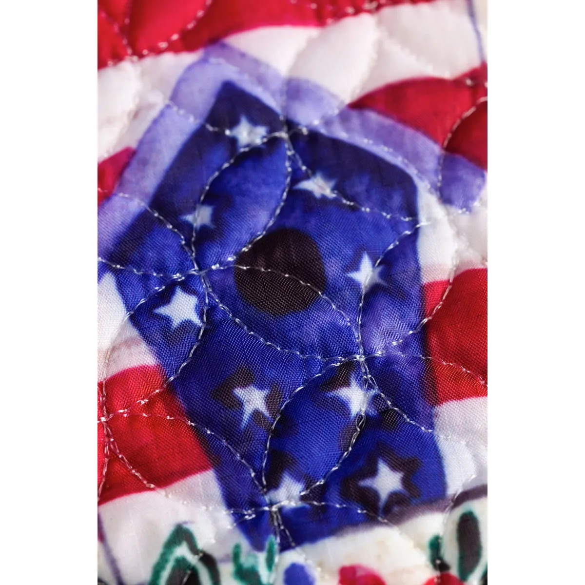 Birdhouse Wreath Garden Quilted Flag