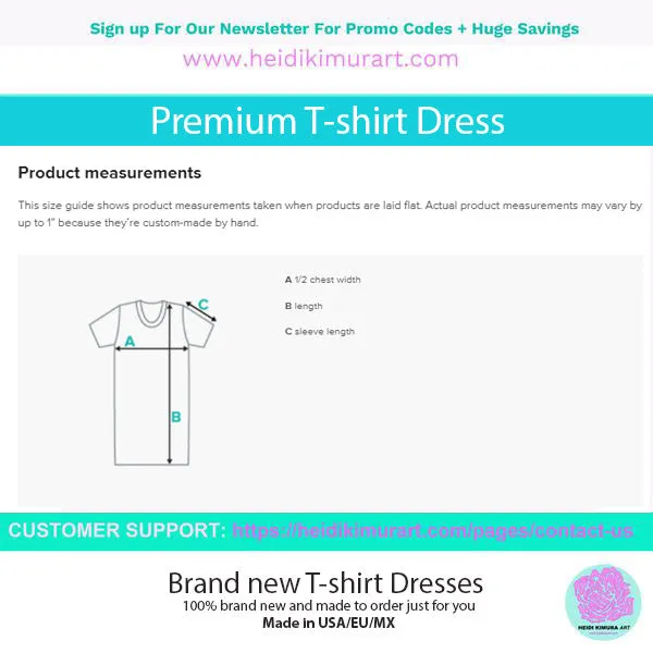 Black White Wavy T-Shirt Dress, Designer Abstract Oversized Women's T-Shirt Dress-Made in USA/EU