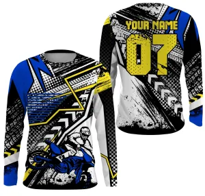 Blue Yellow Motocross Jersey Men Women Dirt Bike Custom Upf30  Mx Riding Extreme Shirt Motorcycle