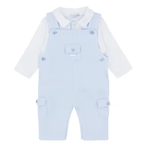 Blues Baby blue quilted dungaree set