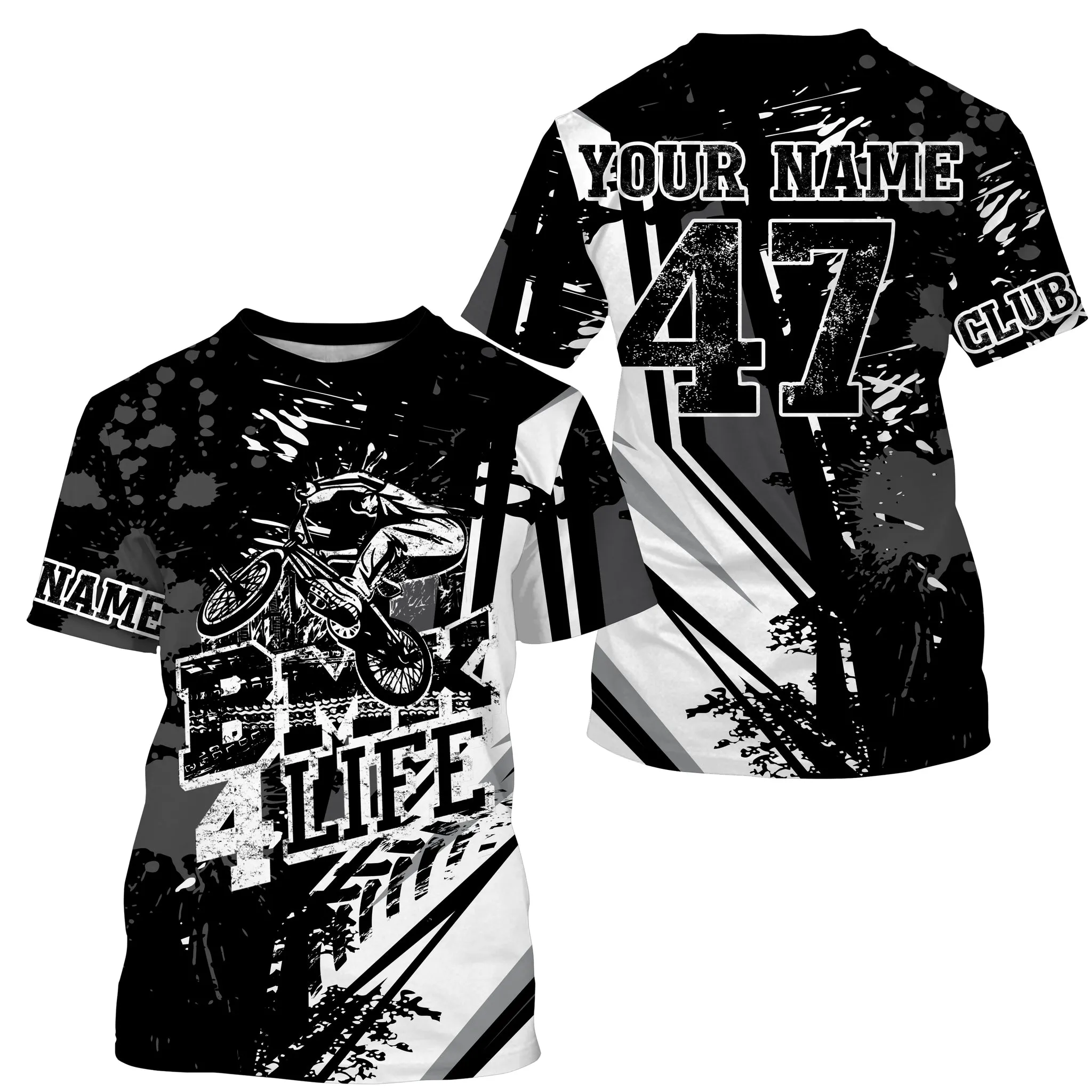 BMX 4 Life Black BMX Jersey Upf30  BMX Bike 3D Long Sleeve Shirt Adult Bicycle Motocross Cycling Gear