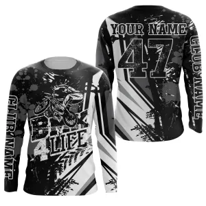BMX 4 Life Black BMX Jersey Upf30  BMX Bike 3D Long Sleeve Shirt Adult Bicycle Motocross Cycling Gear