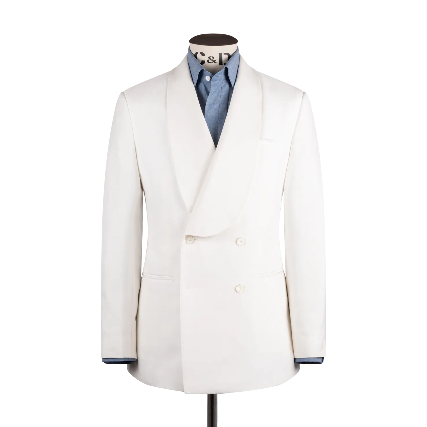 Classic Collar Pleated Dress Shirt in Denim