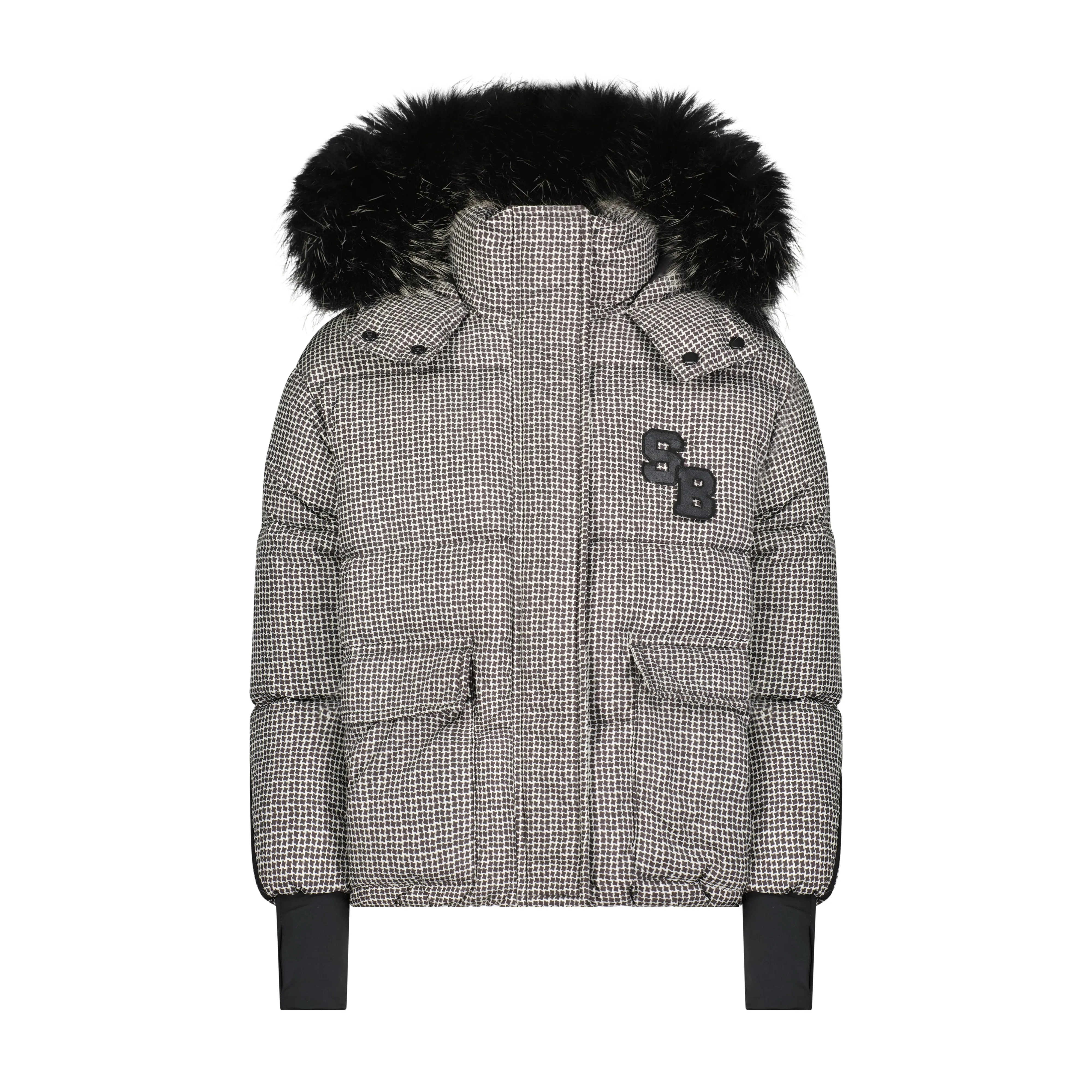coat houndstooth - black/white