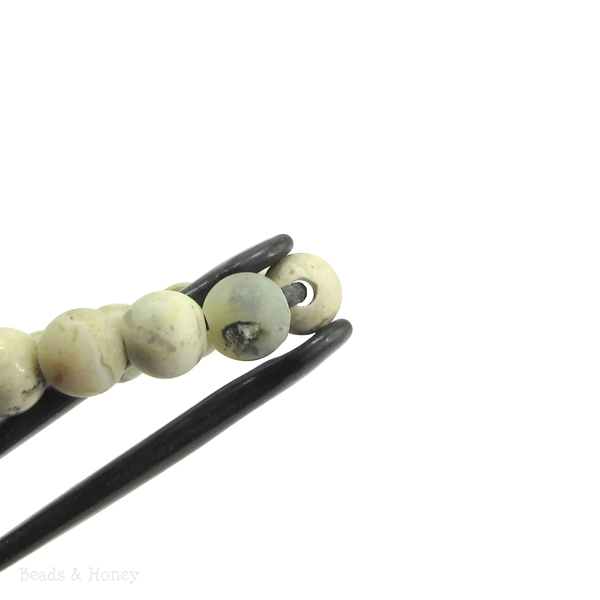 Dakota Stones Matte White African Opal Large Hole Bead Round 8mm (8-Inch Strand)