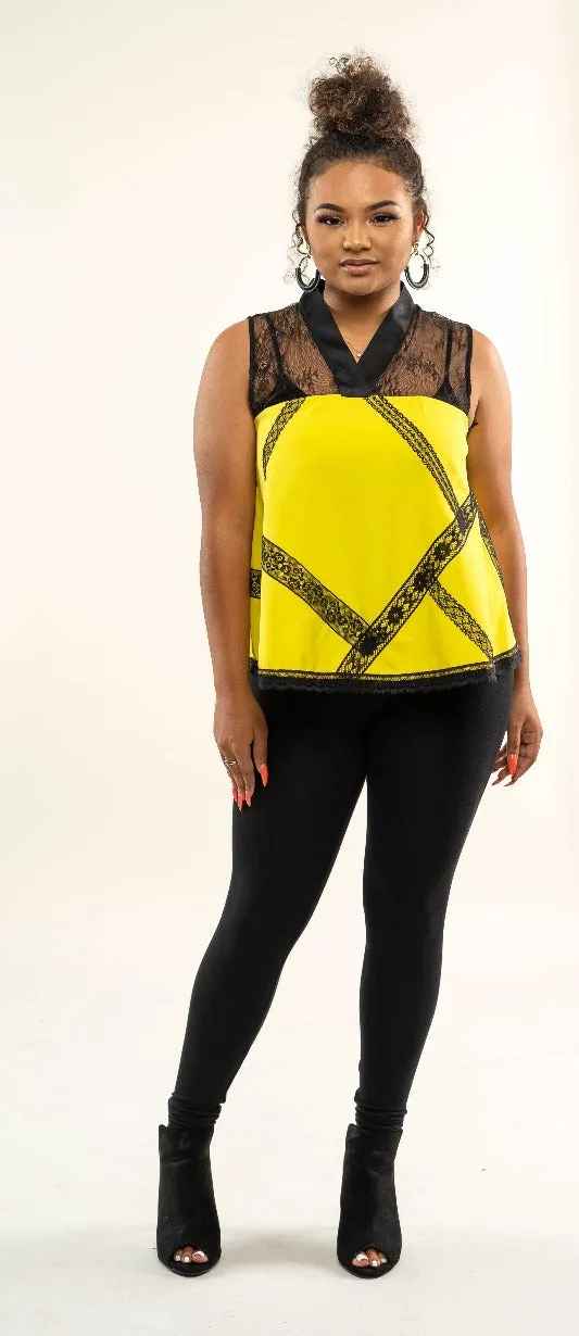 Date Night Neon Lace Top