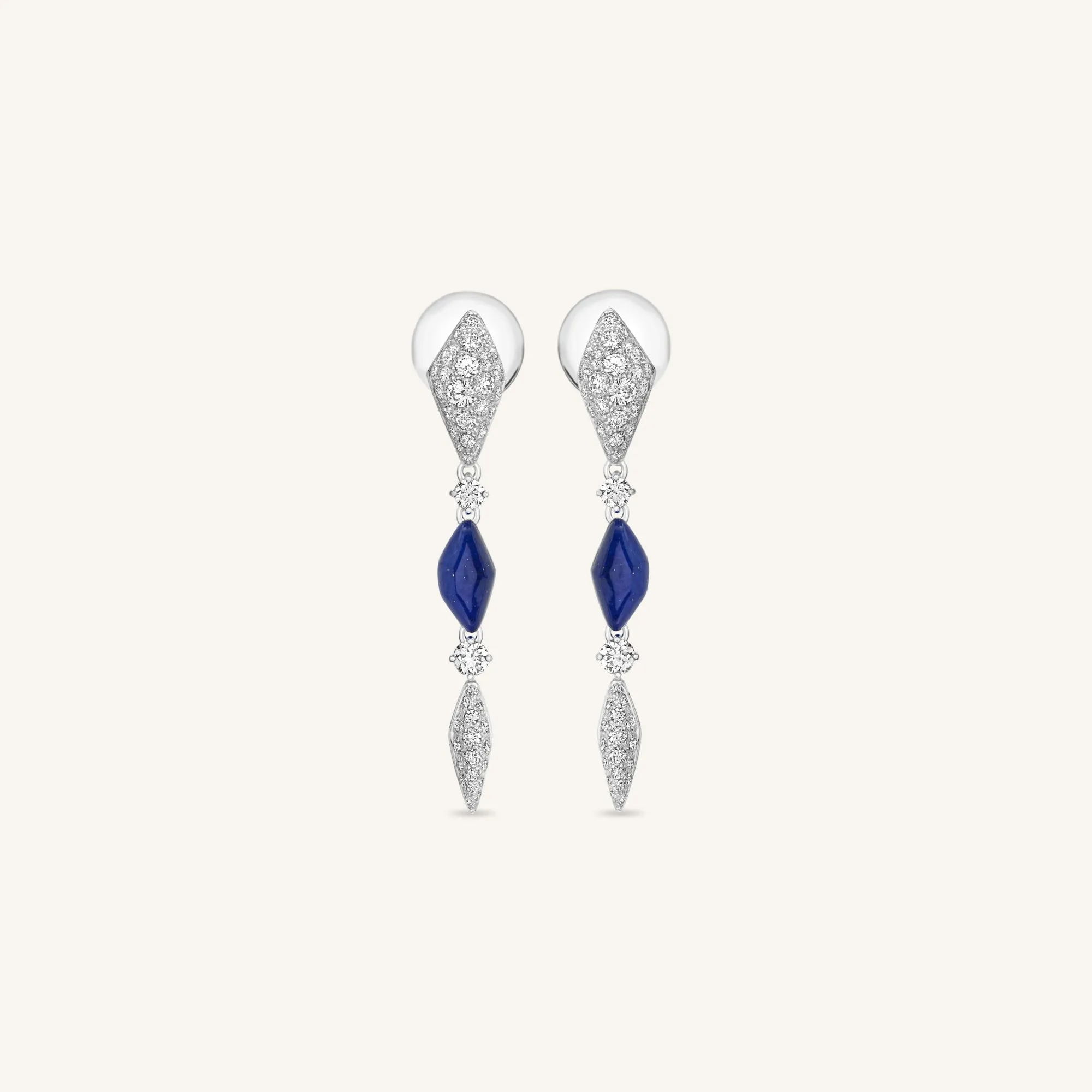 Decò earrings with lapis and white diamonds