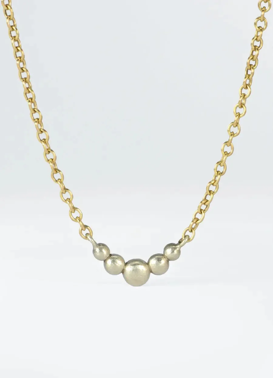 Delicate 9ct White and Yellow Gold Diamond Necklace