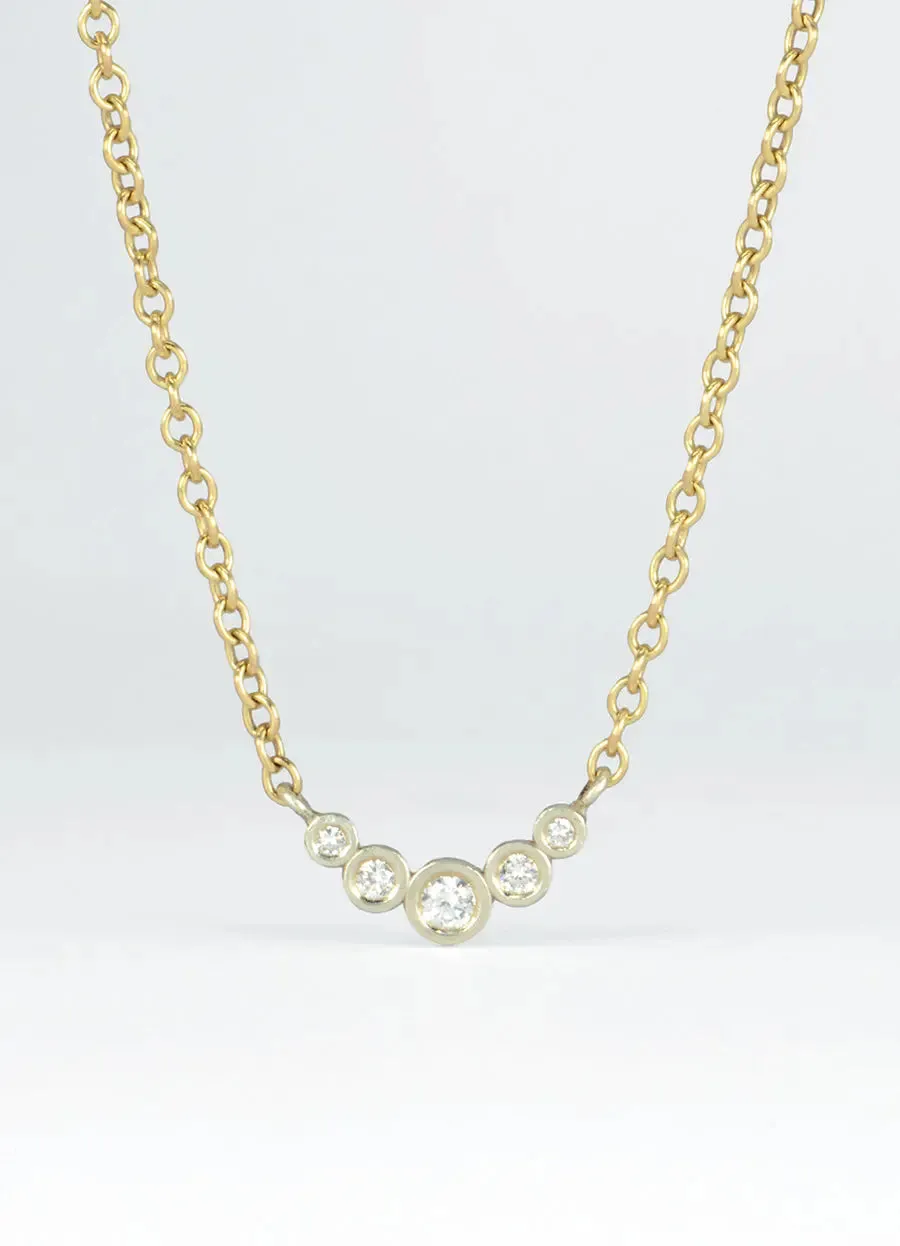 Delicate 9ct White and Yellow Gold Diamond Necklace