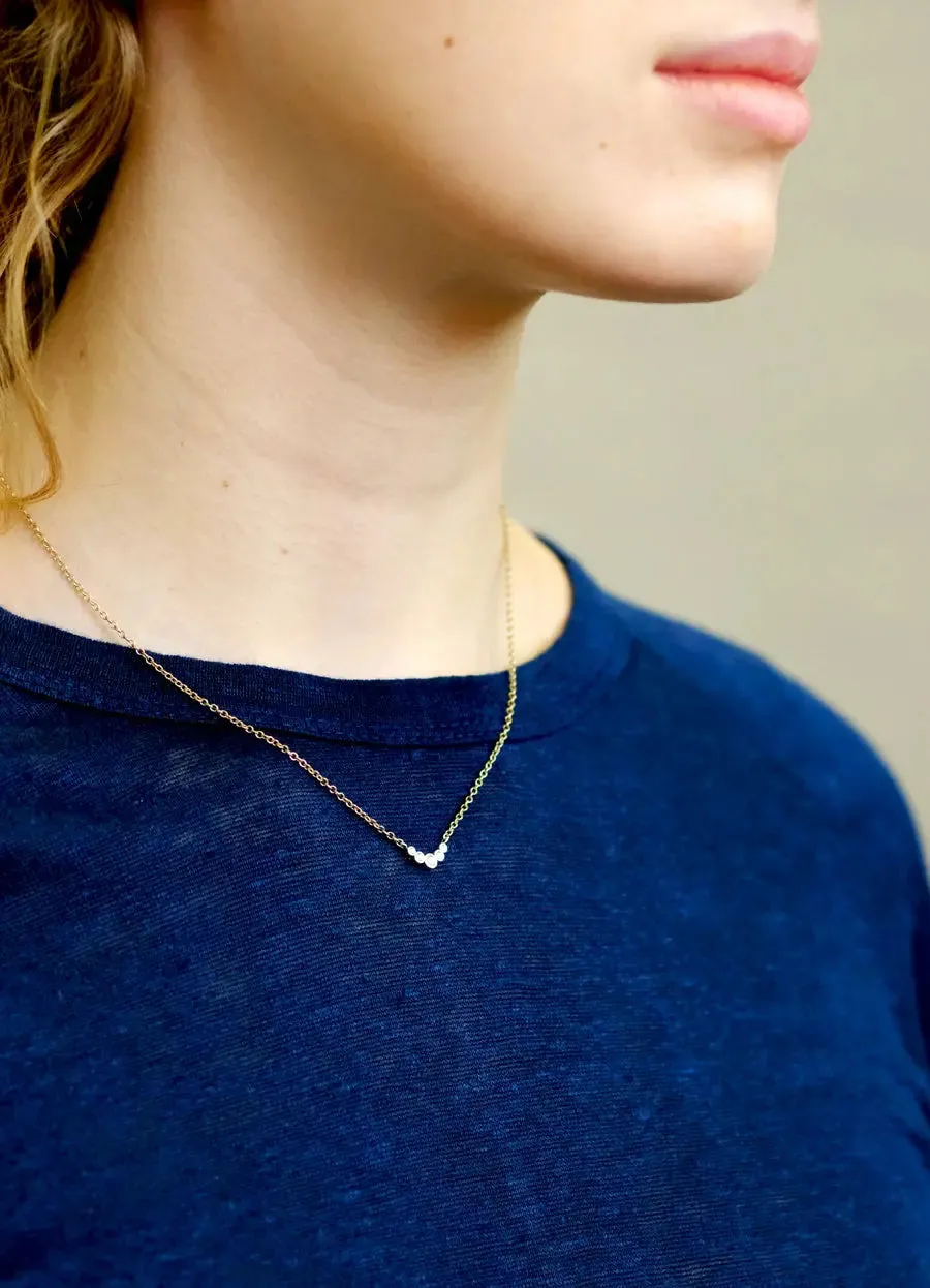 Delicate 9ct White and Yellow Gold Diamond Necklace