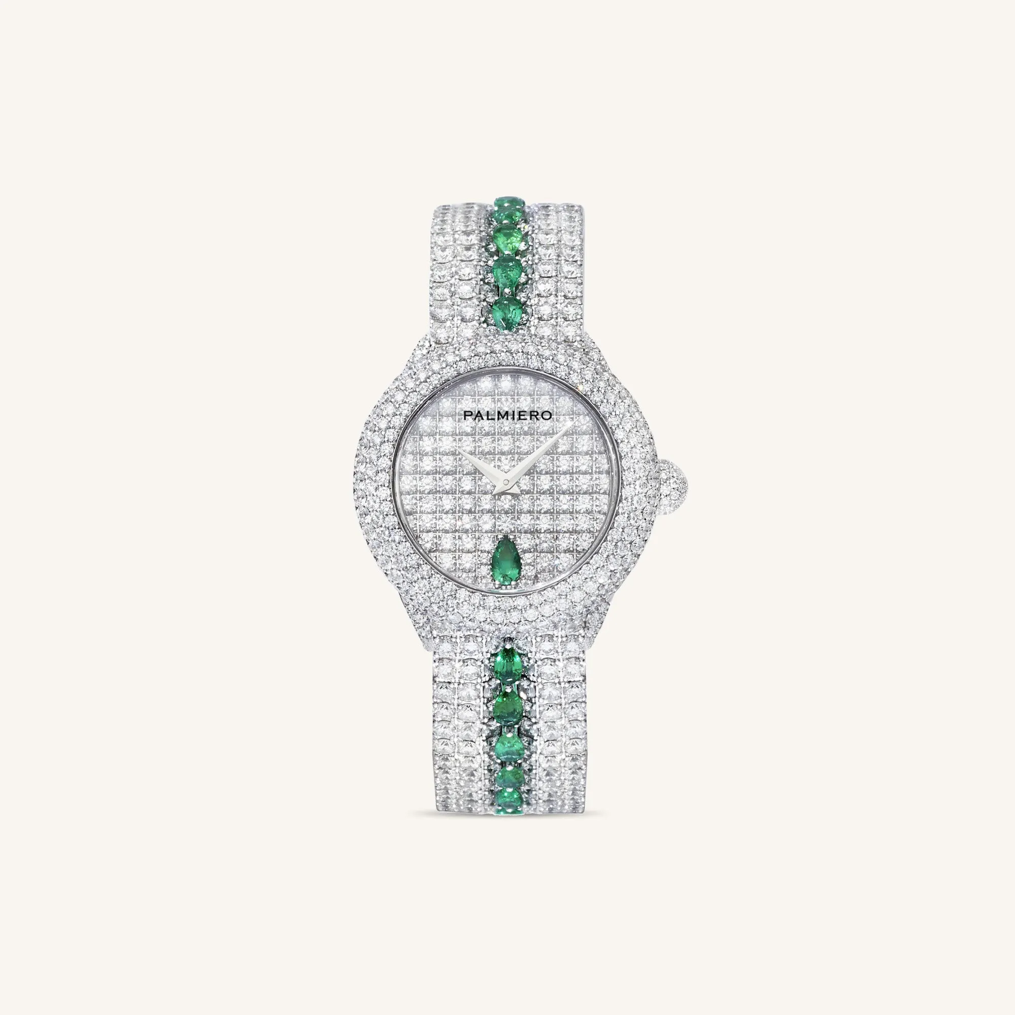 Divino watch with emeralds and white diamonds