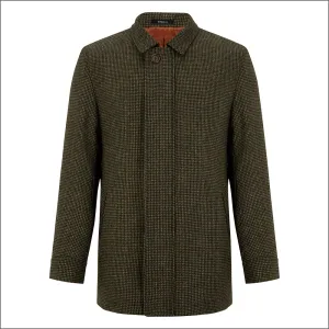 Douglas Frampton Olive Check Car Coat<>