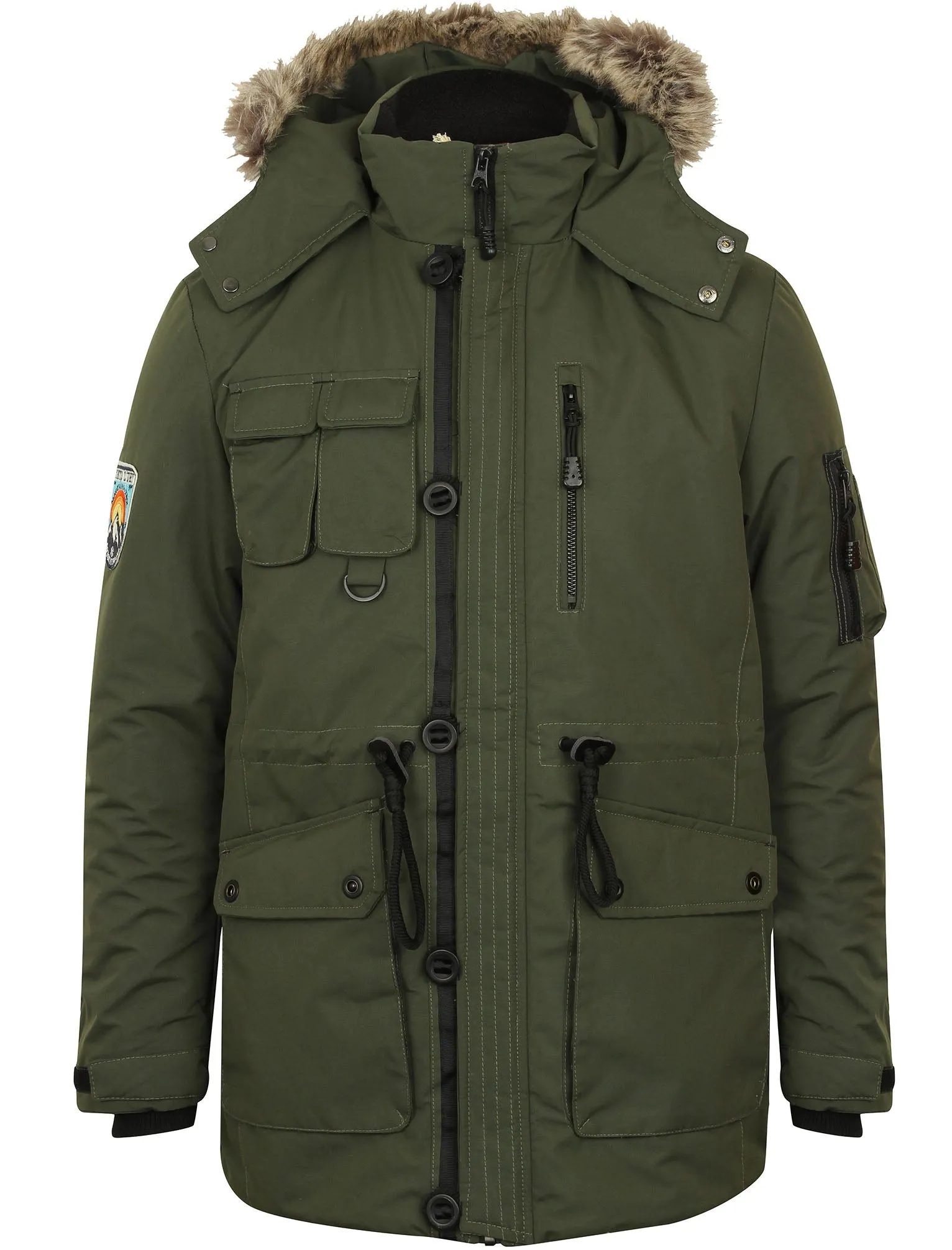 Drayton Utility Parka Coat in Green - Tokyo Laundry