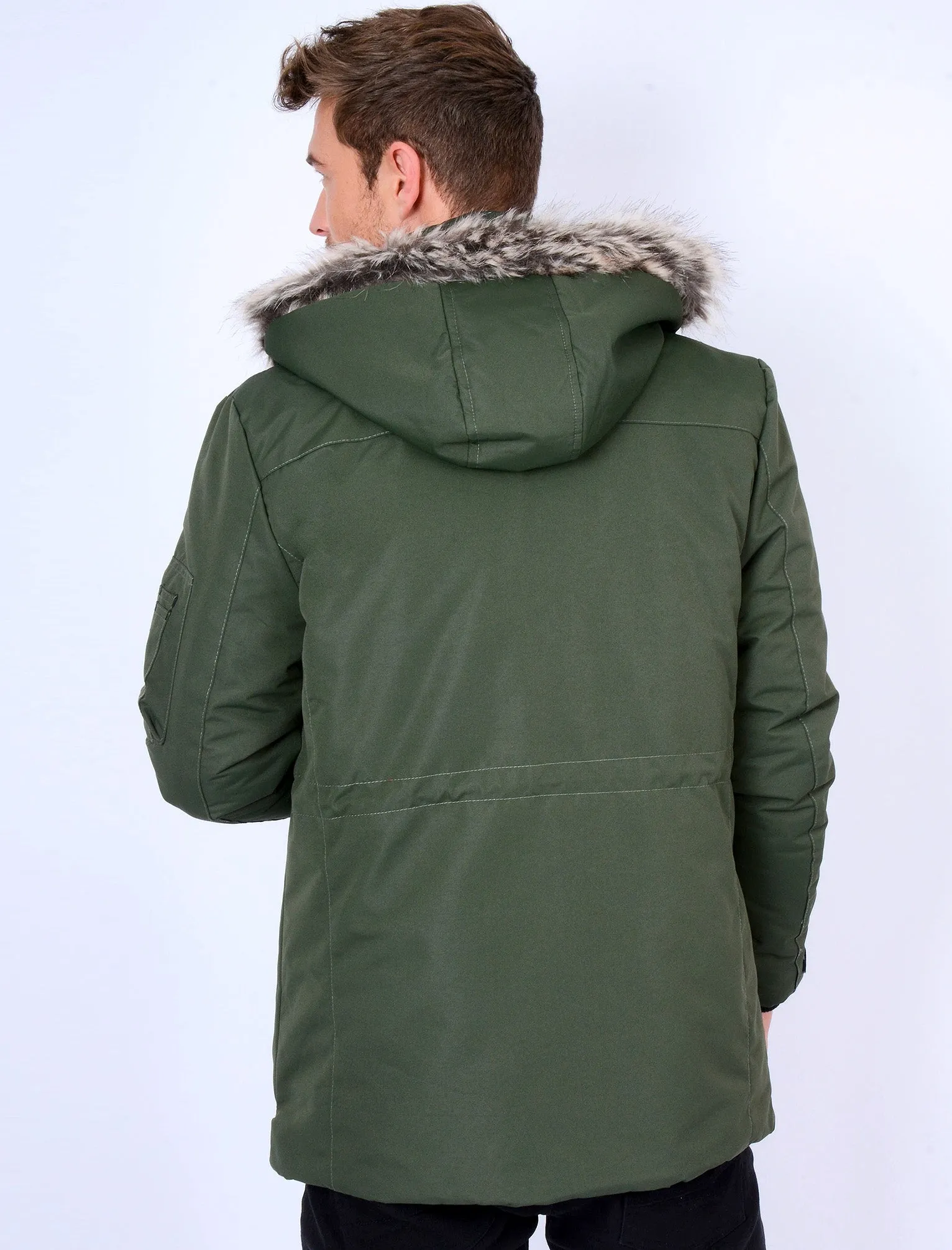 Drayton Utility Parka Coat in Green - Tokyo Laundry