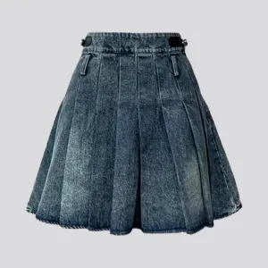 Fashion pleated jean skirt
 for women