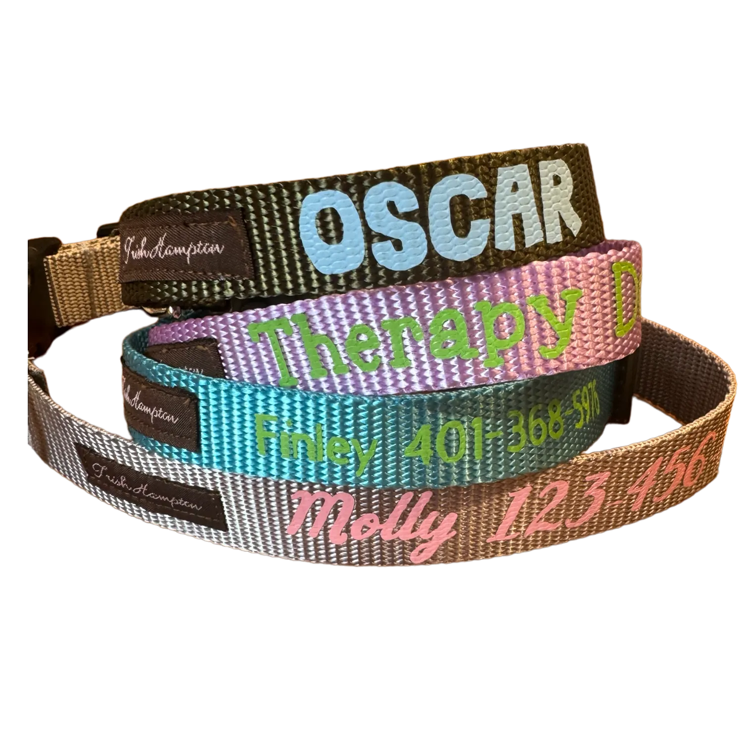 Fluorescent Pink Nylon Webbing Dog Collar - 811