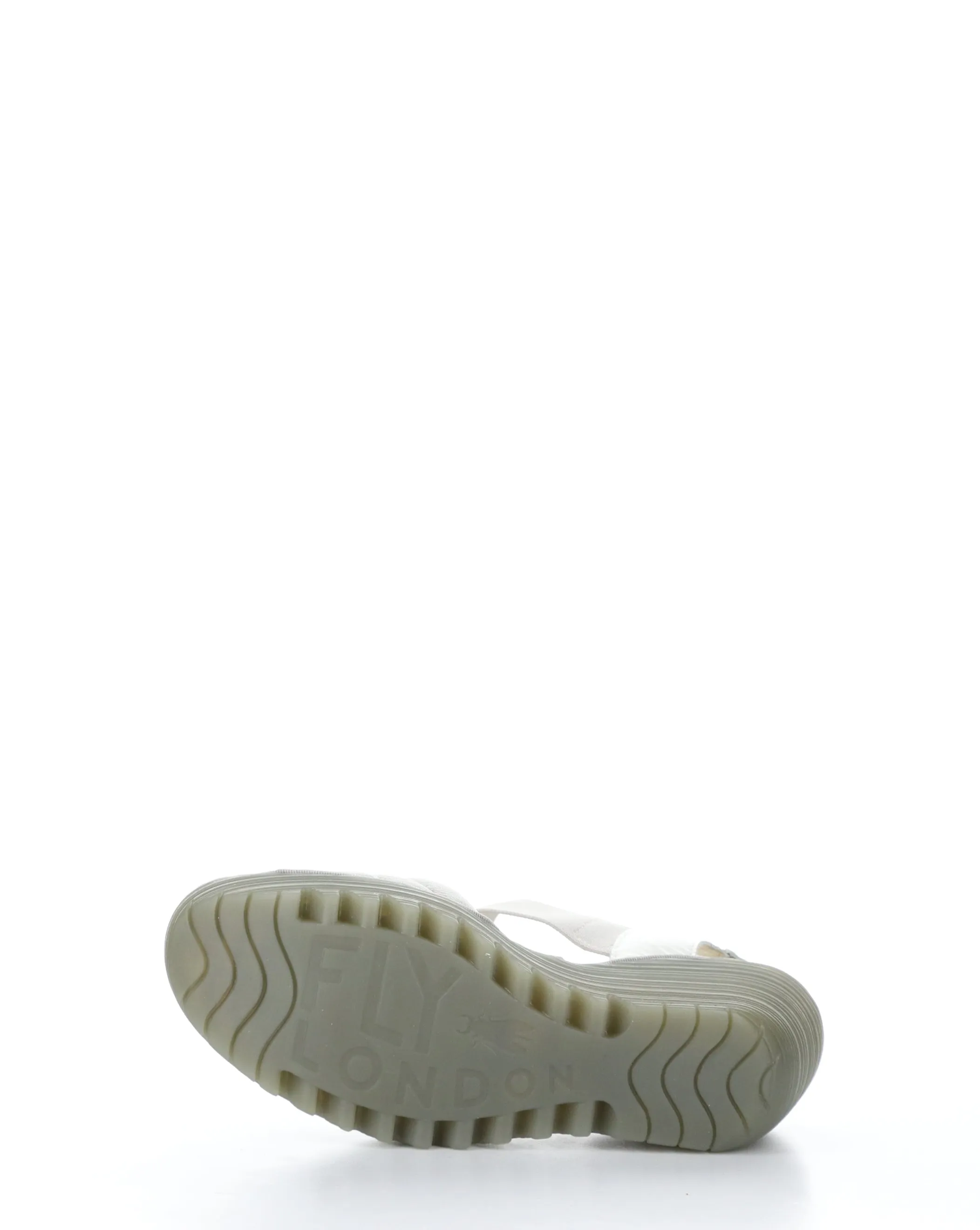 Fly London Yiko Silver/Off White Leather Wedge Sandal P501414 001