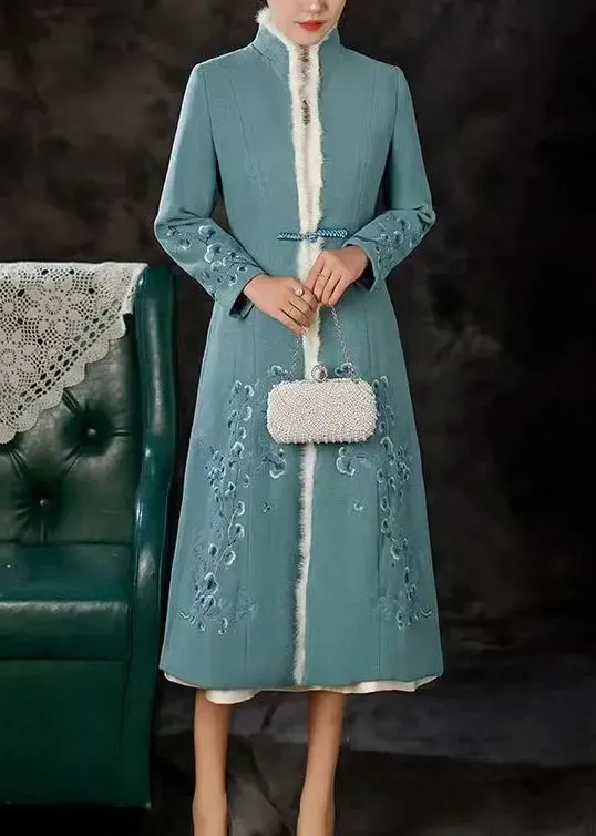 Fur Collar Button Cotton Long Coats