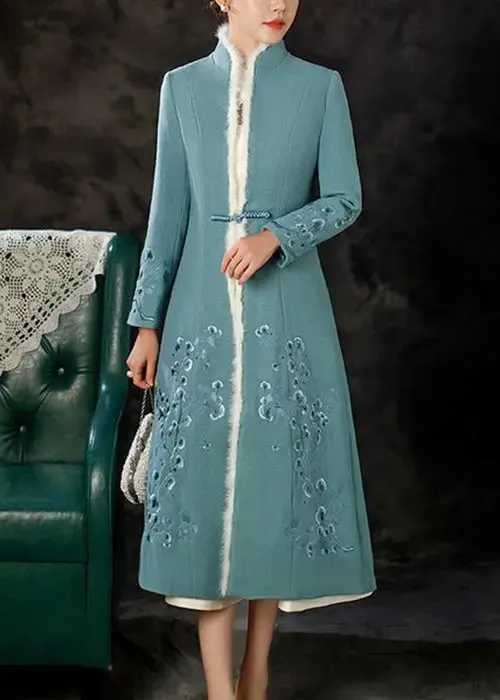 Fur Collar Button Cotton Long Coats