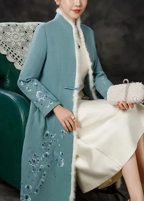 Fur Collar Button Cotton Long Coats