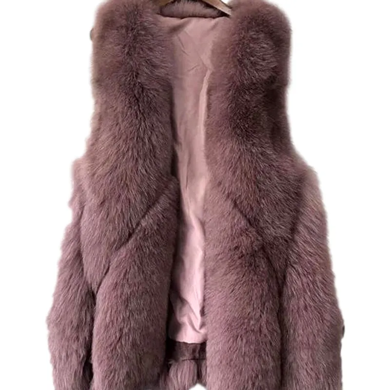 Genuine Fox Fur Medium Length Vest