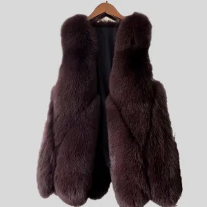 Genuine Fox Fur Medium Length Vest