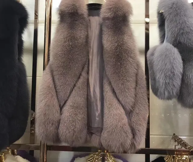 Genuine Fox Fur Medium Length Vest