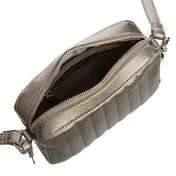Gold Quilted Square Cross Body Bag with Tassel
