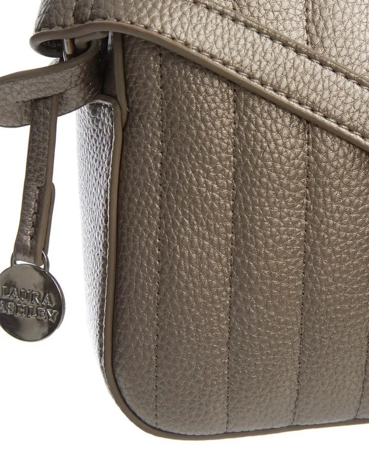 Gold Quilted Square Cross Body Bag with Tassel